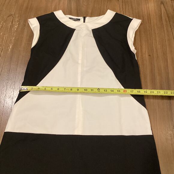 LAFAYETTE 148 Dima Black White Colorblock Shift Dress w/pockets sleeveless 8 - Picture 10 of 11